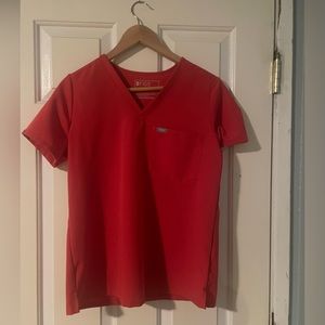 FIGS women's Neon Red Catarina™ - One-Pocket Scrub Top - S / Neon Red